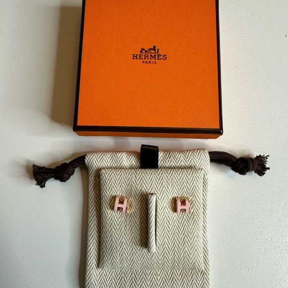 Hermès MINI POP H ROSE DRAGÈE EARRINGS ROSE GOLD PLATED - Picture 4 of 8